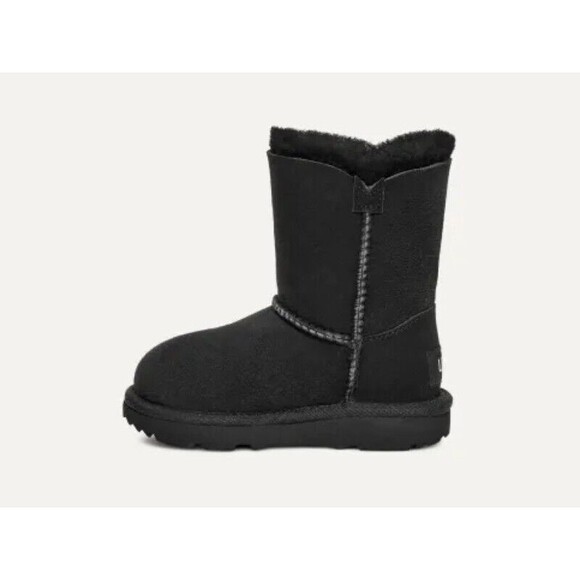 UGG Bailey Button II Toddler Size US 7 Snow Boots Black Suede Wool Lined - Picture 3 of 14
